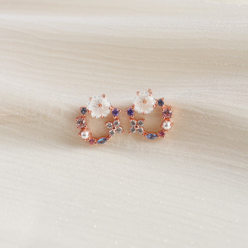Faye Floral Studs (Rose Gold)