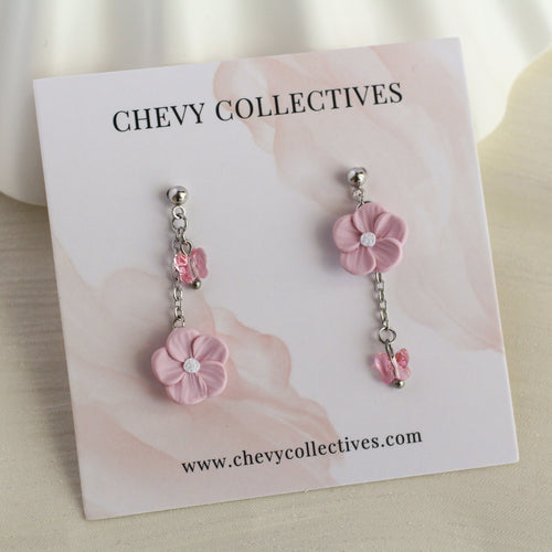 Wildflower Dangle (Asymmetric Pink)