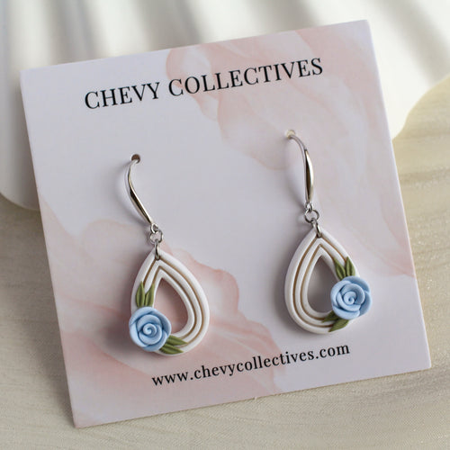 All Things Floral (Teardrop - White, Blue)