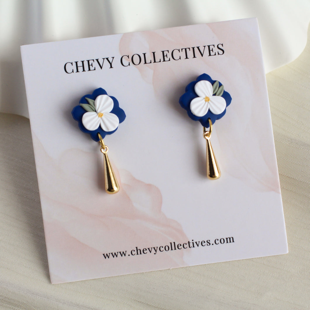 All Things Floral (Mini Tile - Navy)
