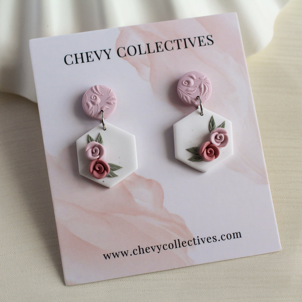 All Things Floral (Hexagon Roses - Pink)