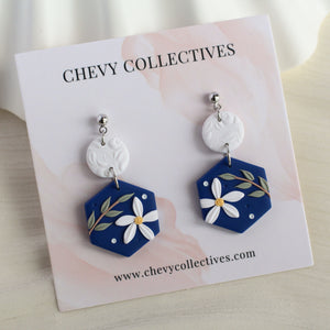 All Things Floral (Hexagon - Navy)