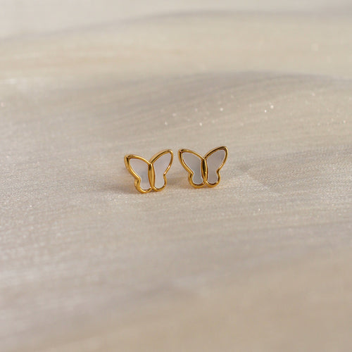 Flutter Mother of Pearl Studs (Gold)