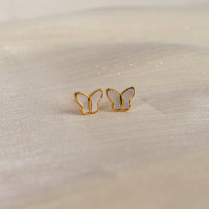 Flutter Mother of Pearl Studs (Gold)