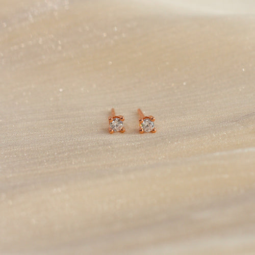 Zaria Solitaire Studs (Rose Gold)