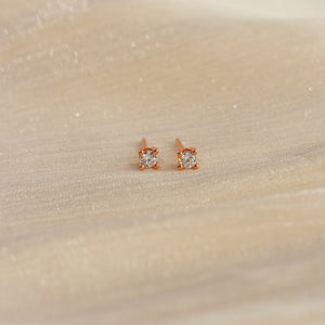 Zaria Solitaire Studs (Rose Gold)