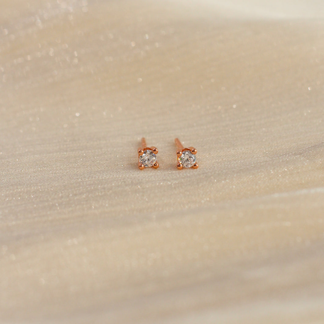 Zaria Solitaire Studs (Rose Gold)