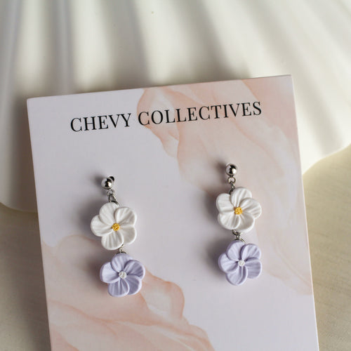 Wildflower Duo Dangle (White, Lilac)