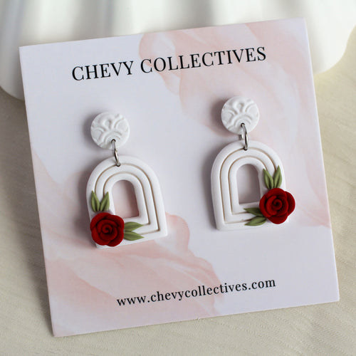 All Things Floral (Dome - White, Maroon)