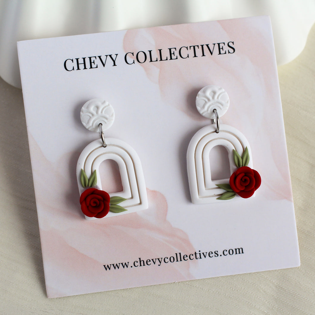 All Things Floral (Dome - White, Maroon)