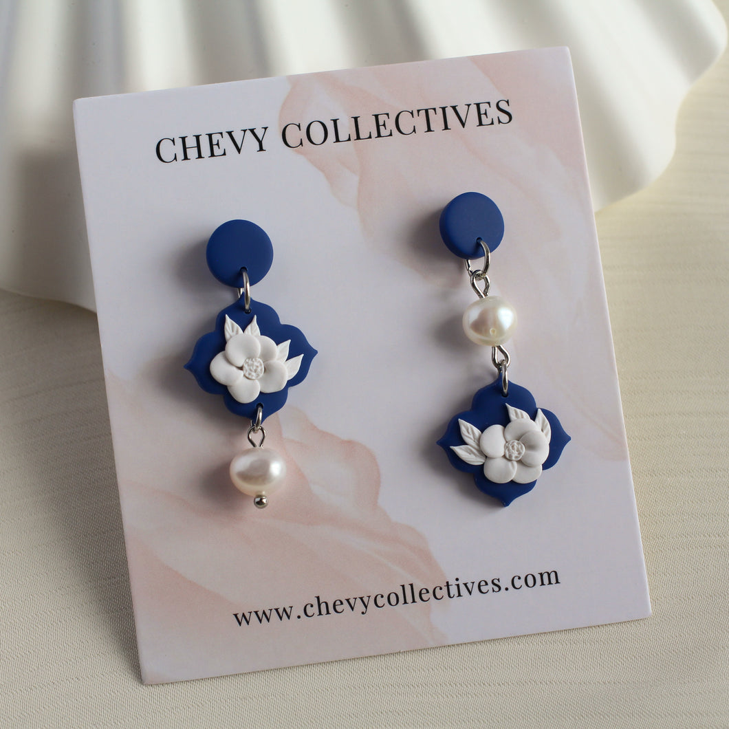 All Things Floral (Asymmetric Tile - Navy)