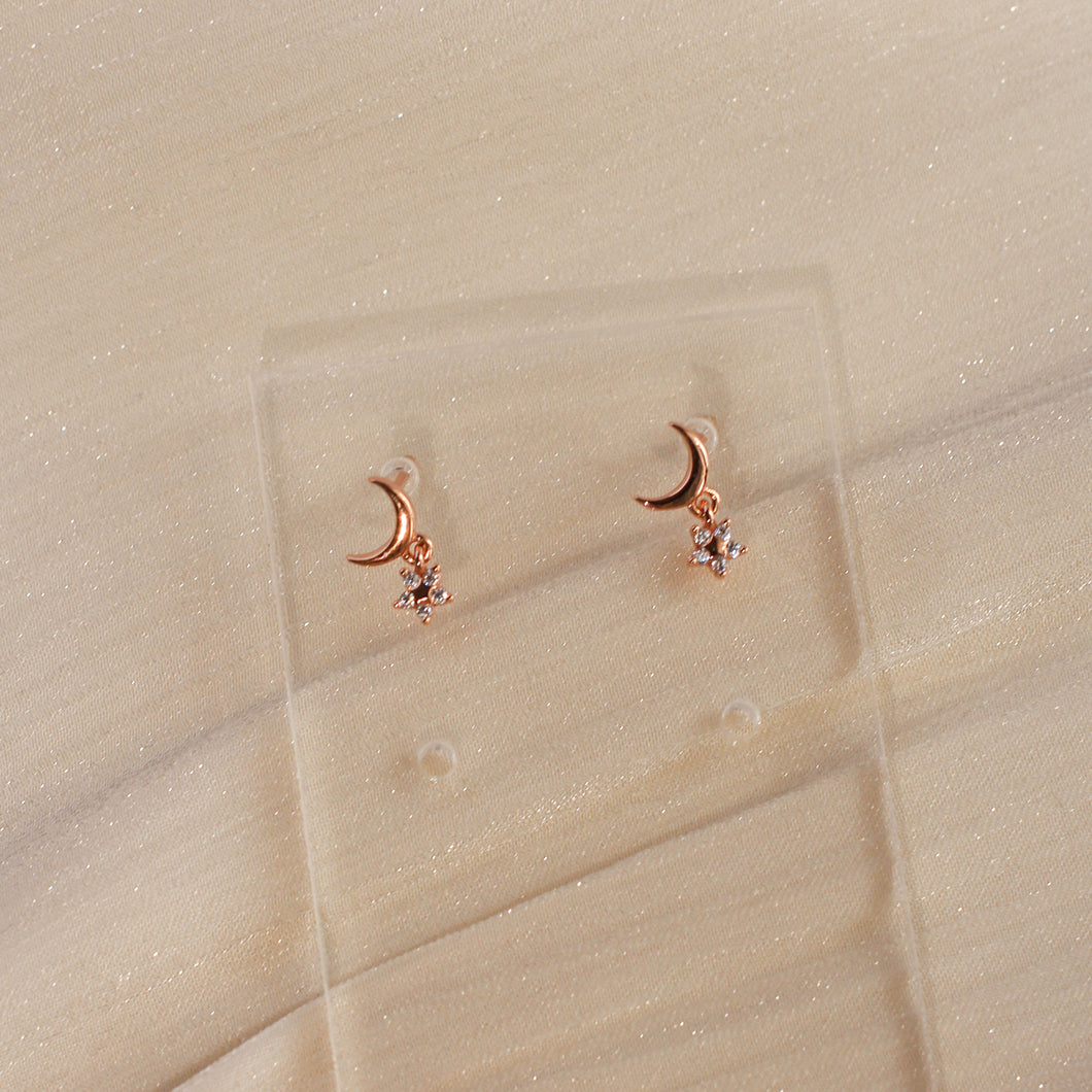 Ethel Crescent Studs (Rose Gold)