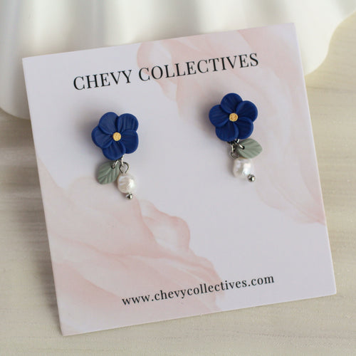 Wildflower Dangle (Navy Pearl)