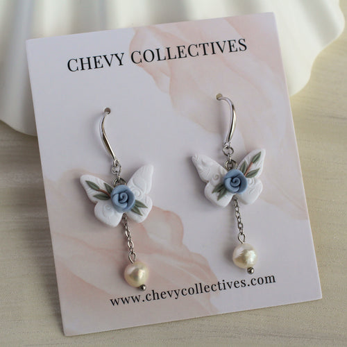 All Things Floral (Butterfly - White, Blue Rose)
