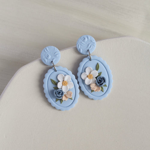 All Things Floral (Scallop Oval - Blue)