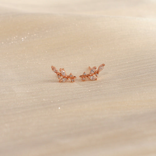 Lia Leaf Studs (Rose Gold)