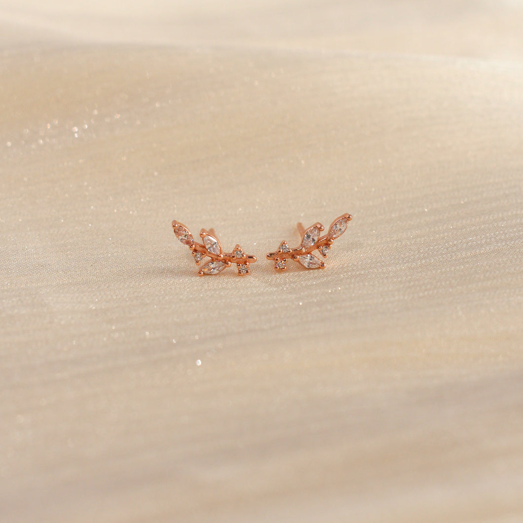 Lia Leaf Studs (Rose Gold)