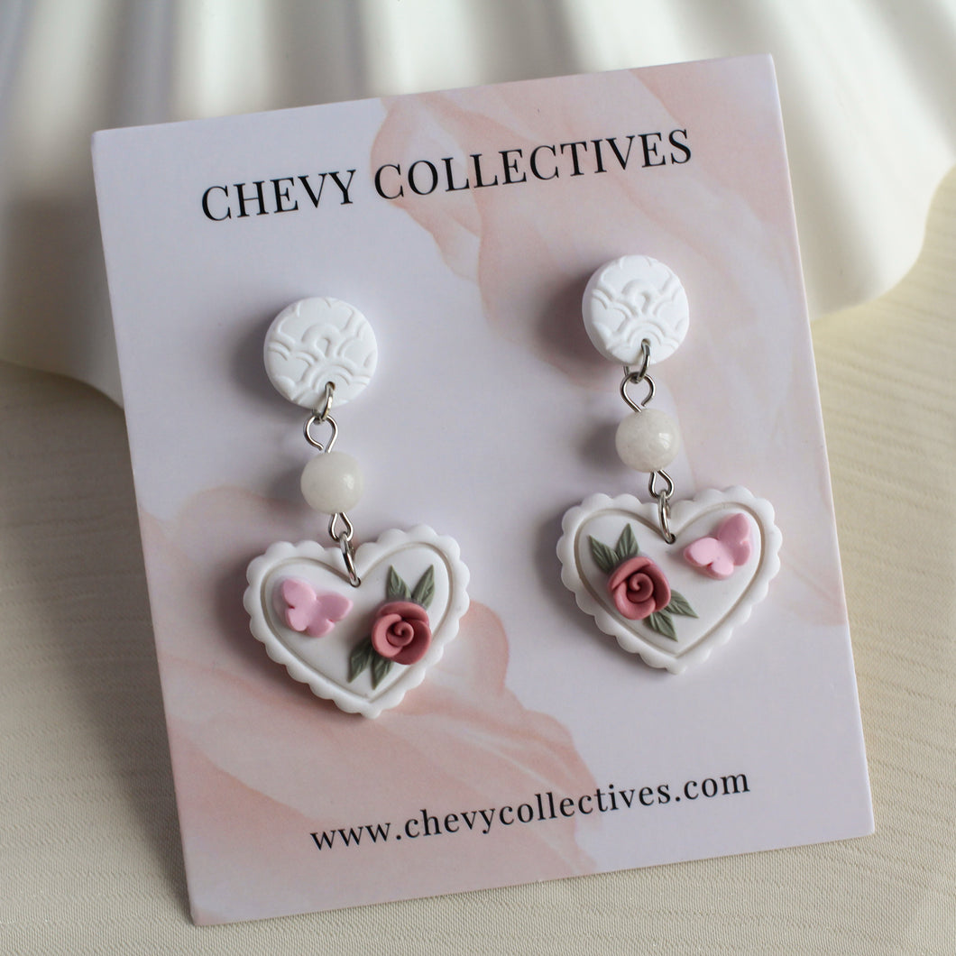 All Things Floral (White Heart - Pink)