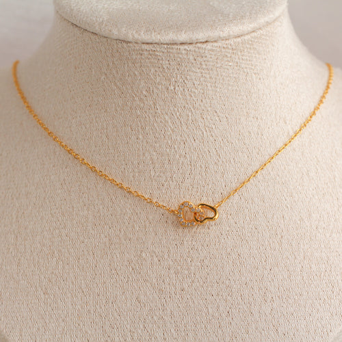 Jodi Duo Heart Necklace (Gold)