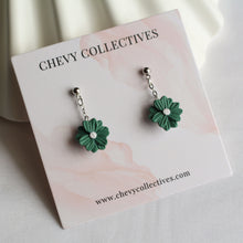 Load image into Gallery viewer, Daisy Earrings (Forest Green)