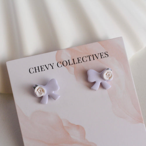 All Things Floral (Ribbon Stud - Lilac)