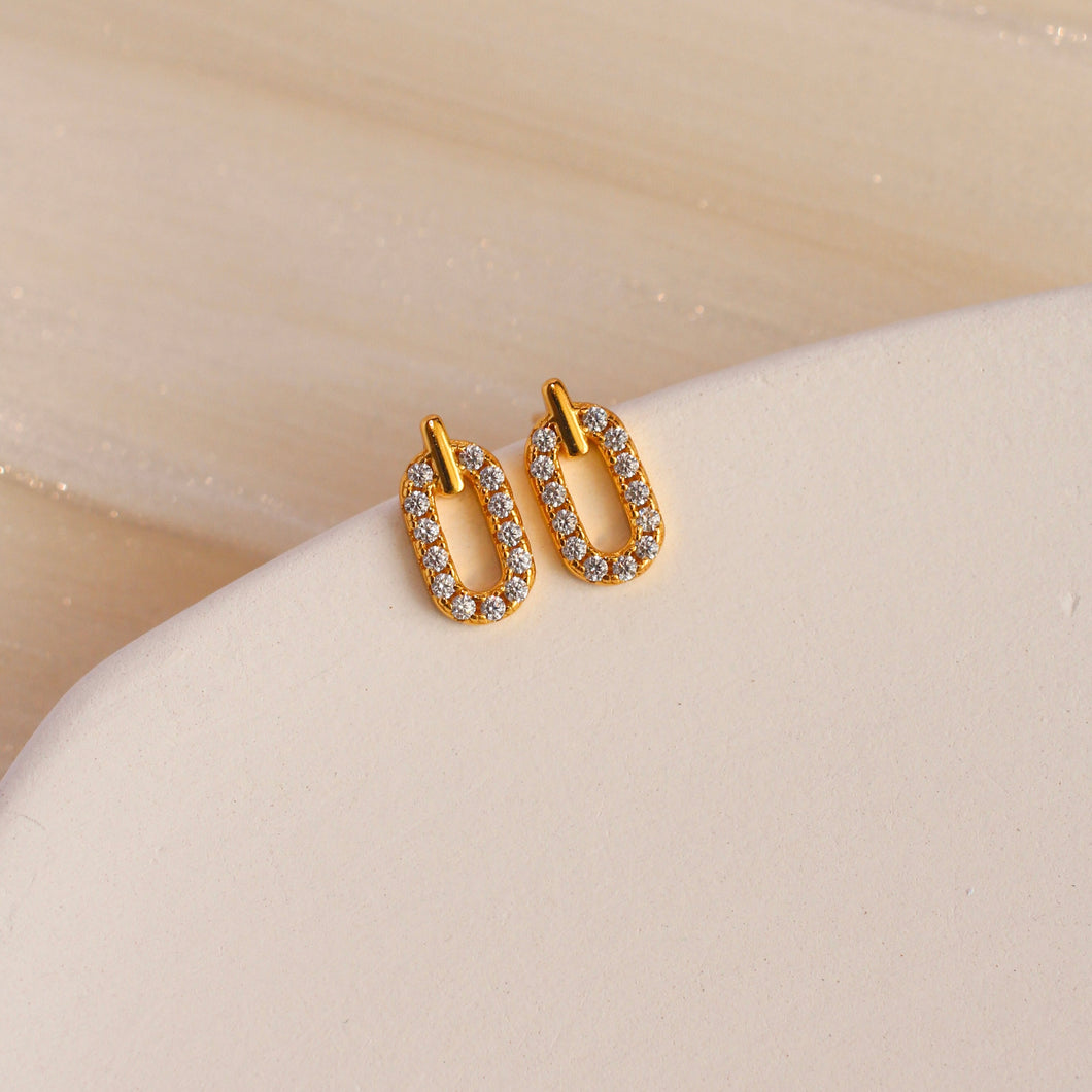 Callie Oval Studs (Gold)