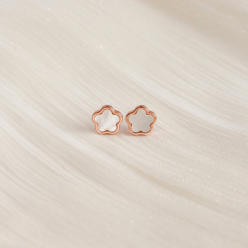 Kira Mother of Pearl Studs (Rose Gold)