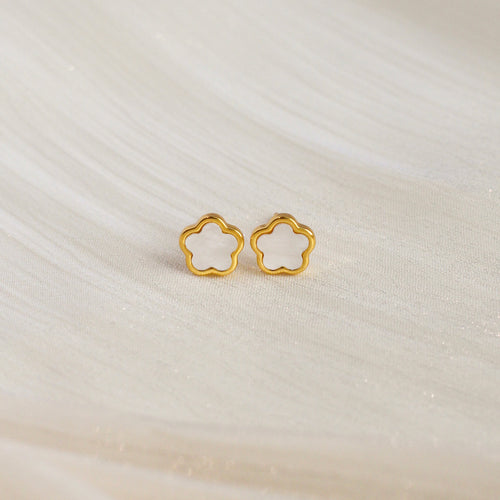 Kira Mother of Pearl Studs (Gold)