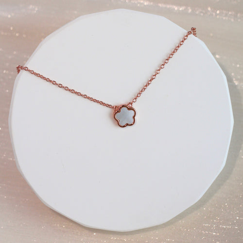 Kira Mother of Pearl Necklace (Rose Gold)