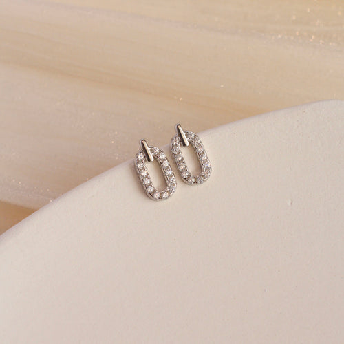 Callie Oval Studs (Silver)
