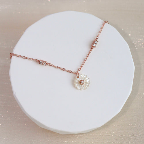 Florence Mother of Pearl Necklace (Rose Gold)