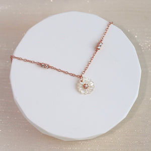 Florence Mother of Pearl Necklace (Rose Gold)