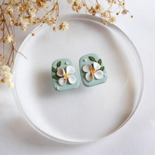 Load image into Gallery viewer, Adela Florals (Trapezium Statement Stud - Tiffany)