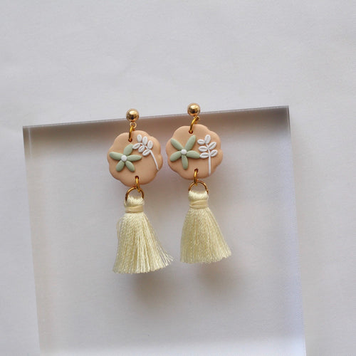 Peach Floral Tassels