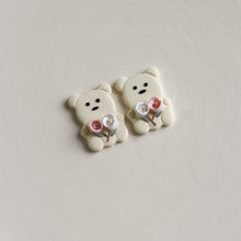 Load image into Gallery viewer, Bear with Roses (Statement Stud - Daffodil)
