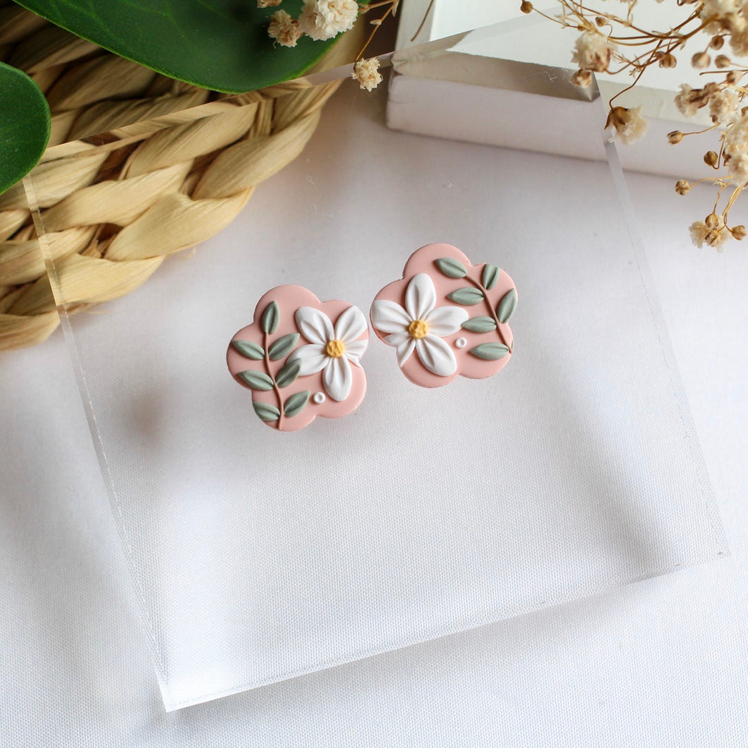 Statement Stud (Flower - Pink Floral) *BACKORDER