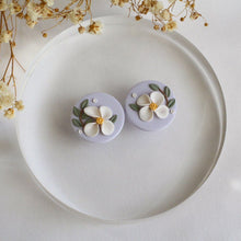 Load image into Gallery viewer, Adela Florals (Round Statement Stud - Lilac)